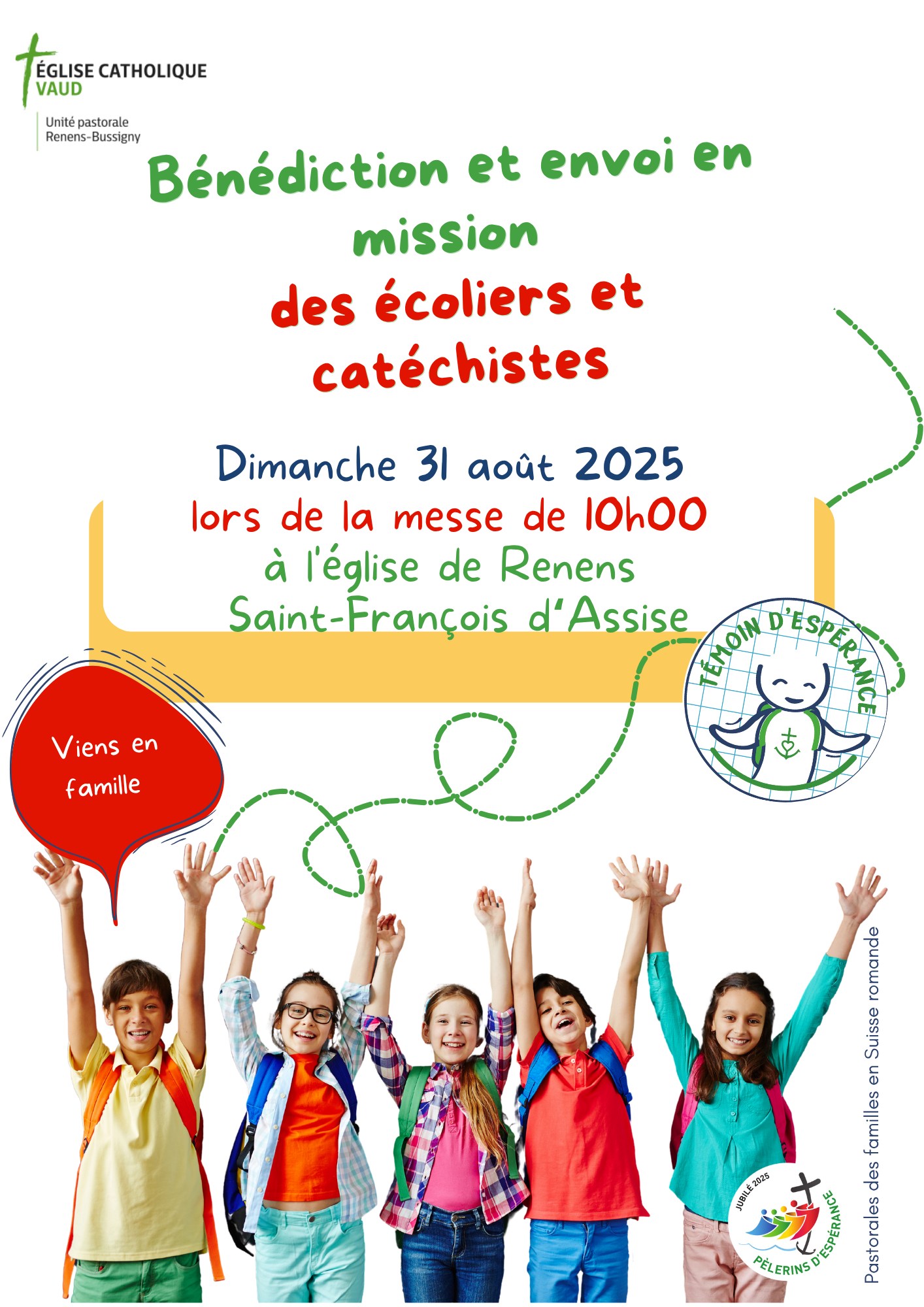Affiche témoin d'espèrance-messe 31.08.25