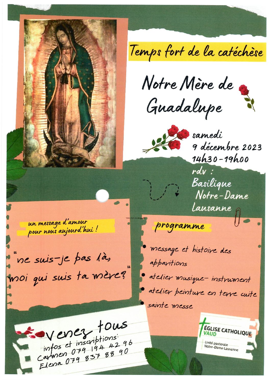 Flyer Temps fort de la catéchèse - Notre Mère de Guadalupe 2023.12.09