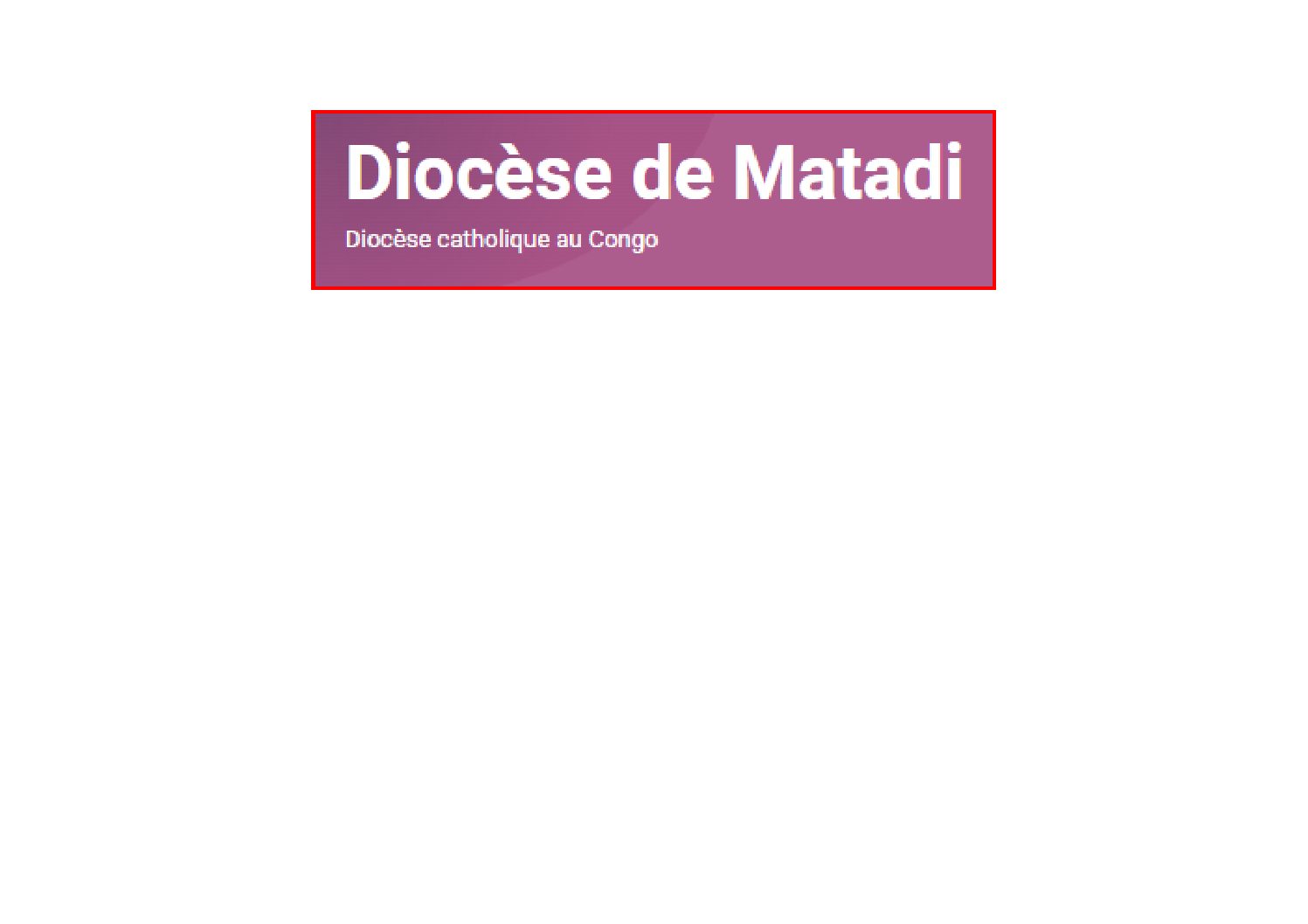 Diocèse catholque Matadi, Congo