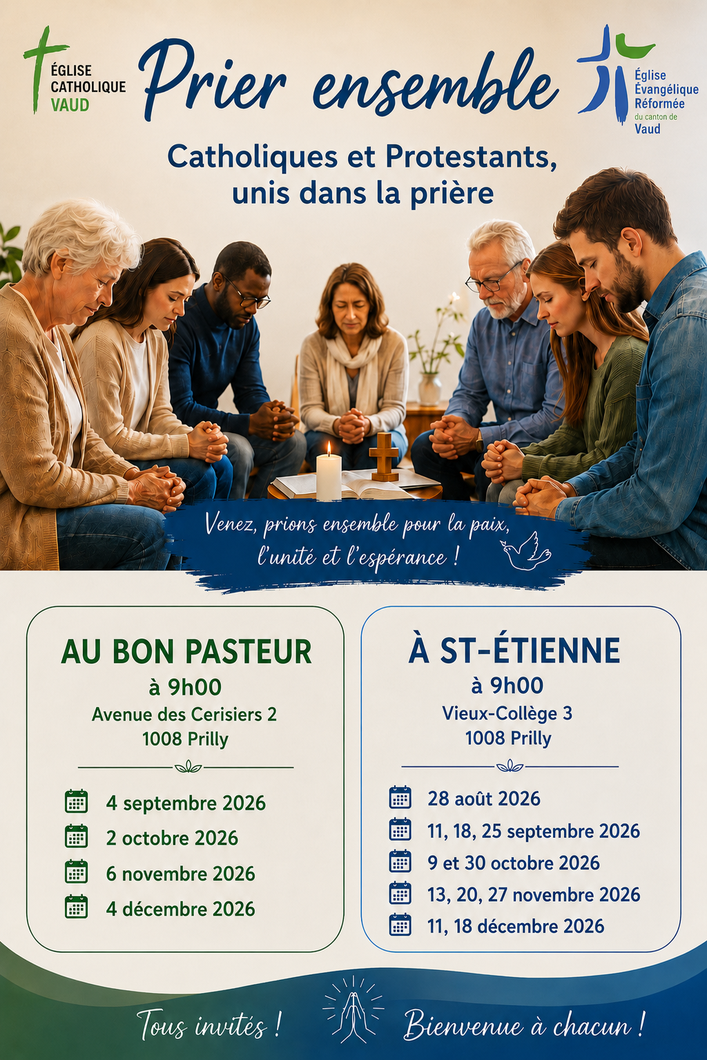 Prières Oecuméniques 2ème semestre 2026