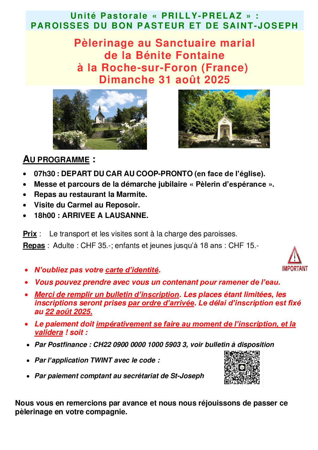 Pèlerinage à la Benite Fontaine le 31 mai 2025 en France_2