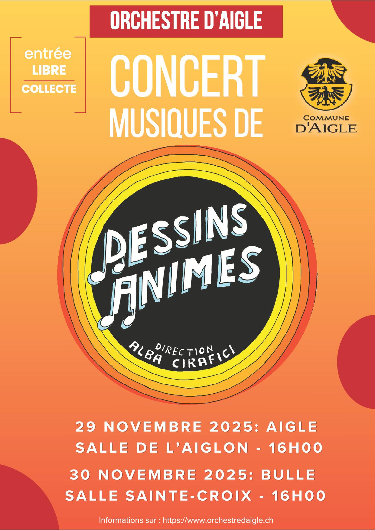 Affiche concert dessin animeės