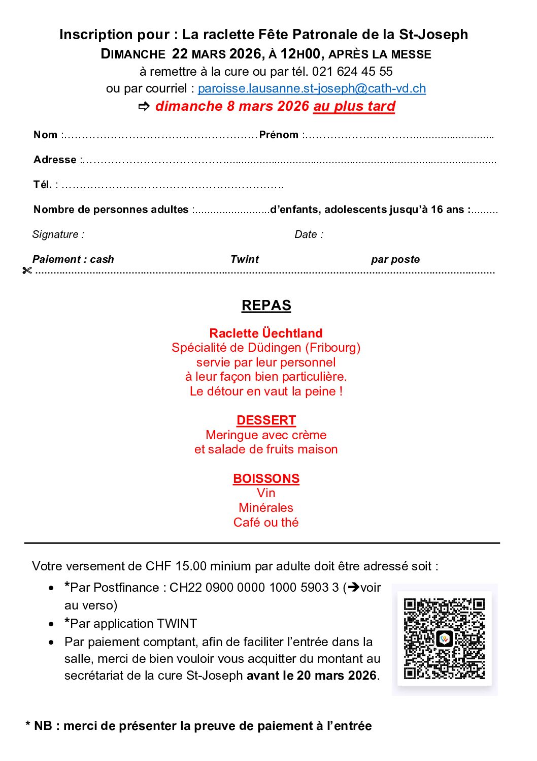 PATRONALE bulletin d'inscription 22.03.2026