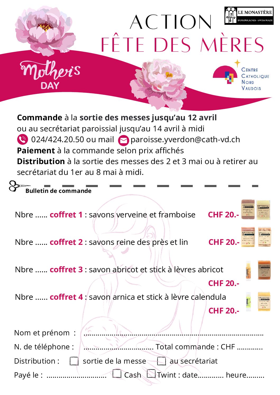 Action fête des mères Flyer à afficher