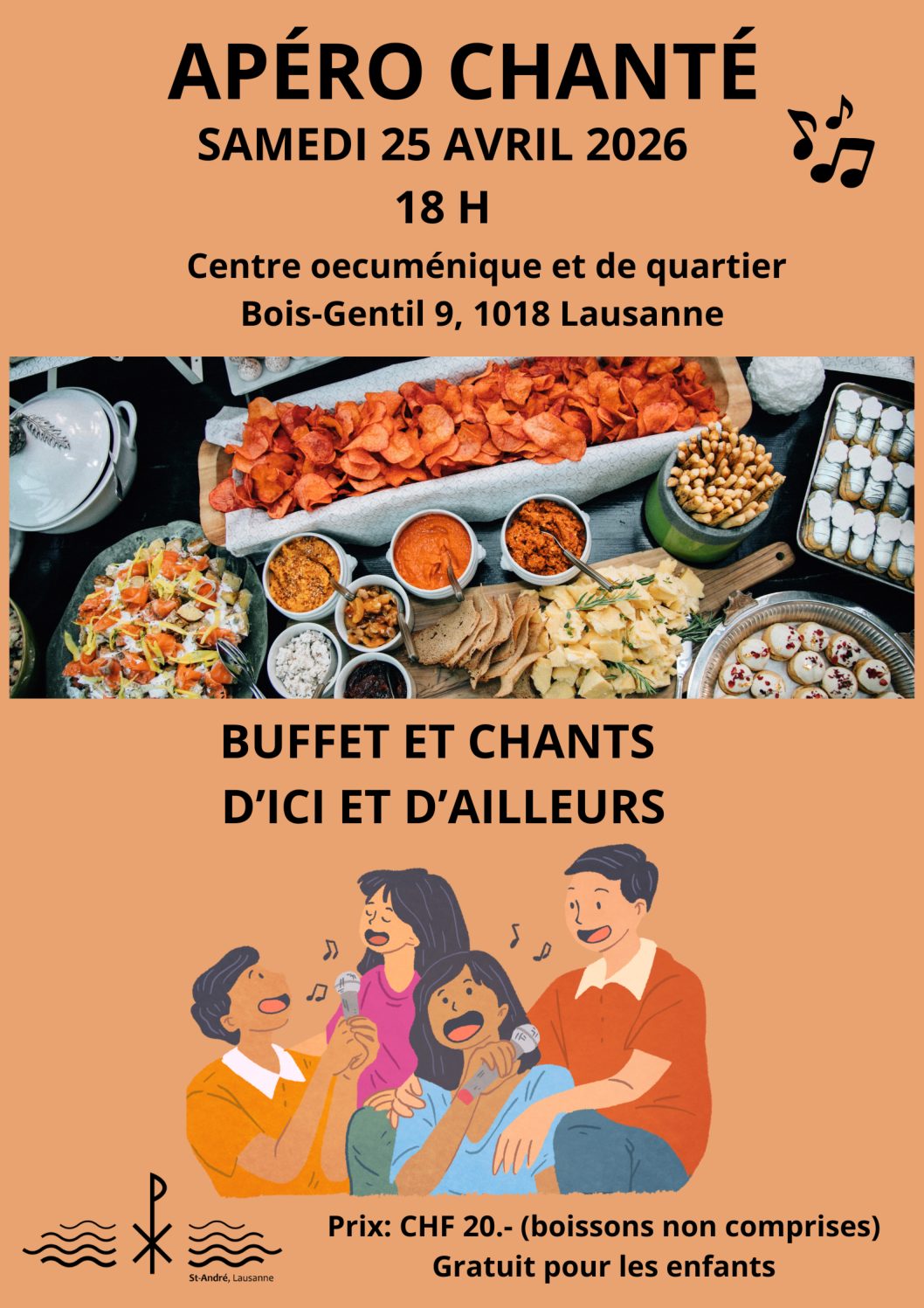 Affiche Apéro chanté 25 avril 2026