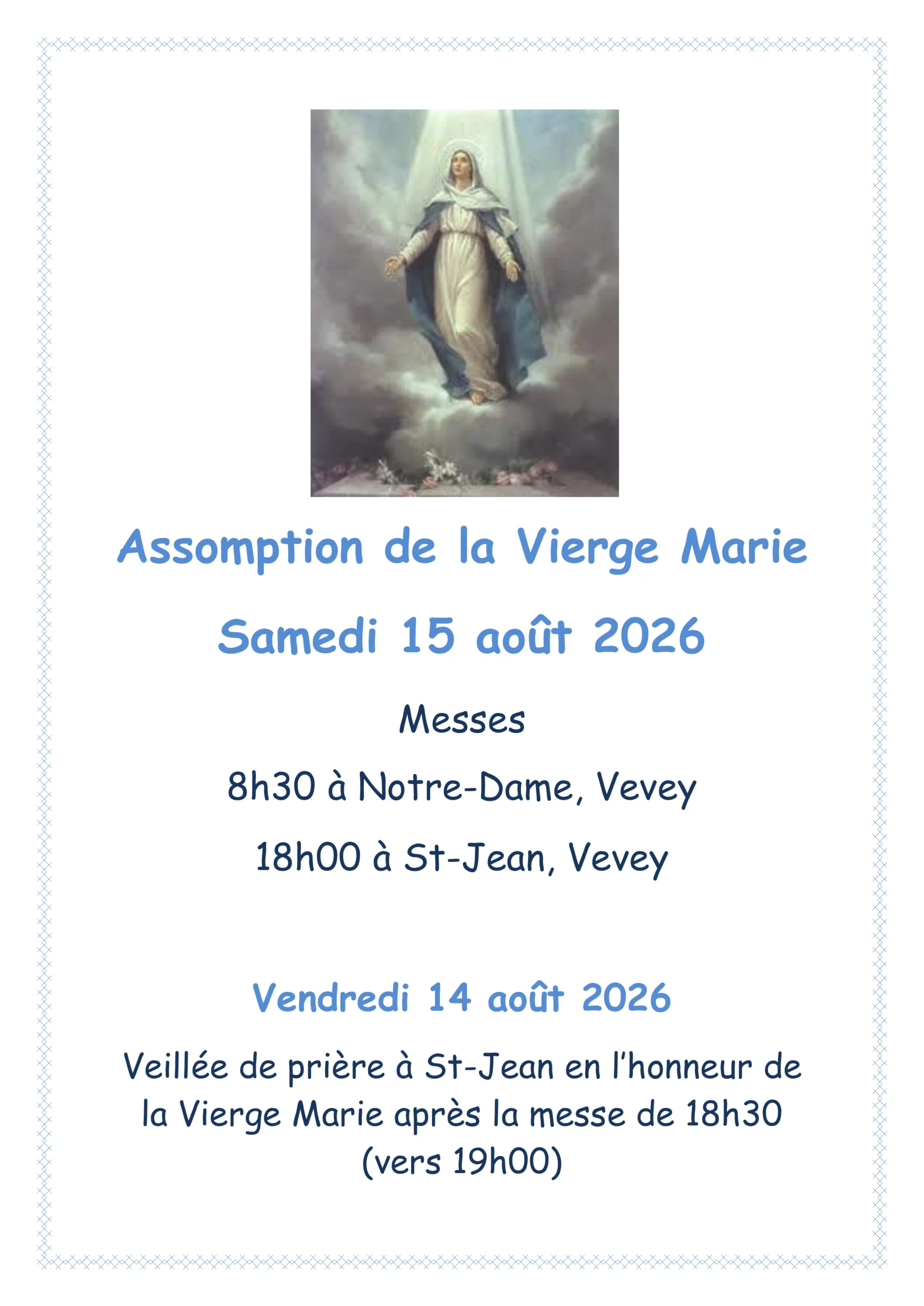 Assomption de la Vierge Marie affiche
