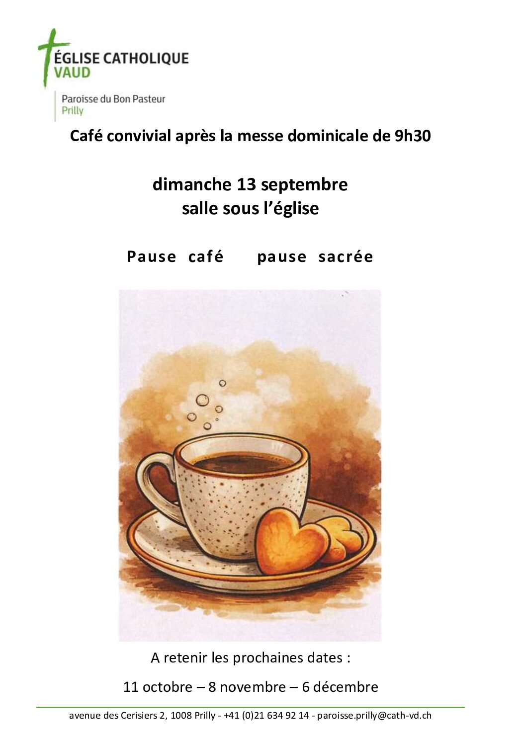 Pause café, pause sacrée de sept. à déc. 2026