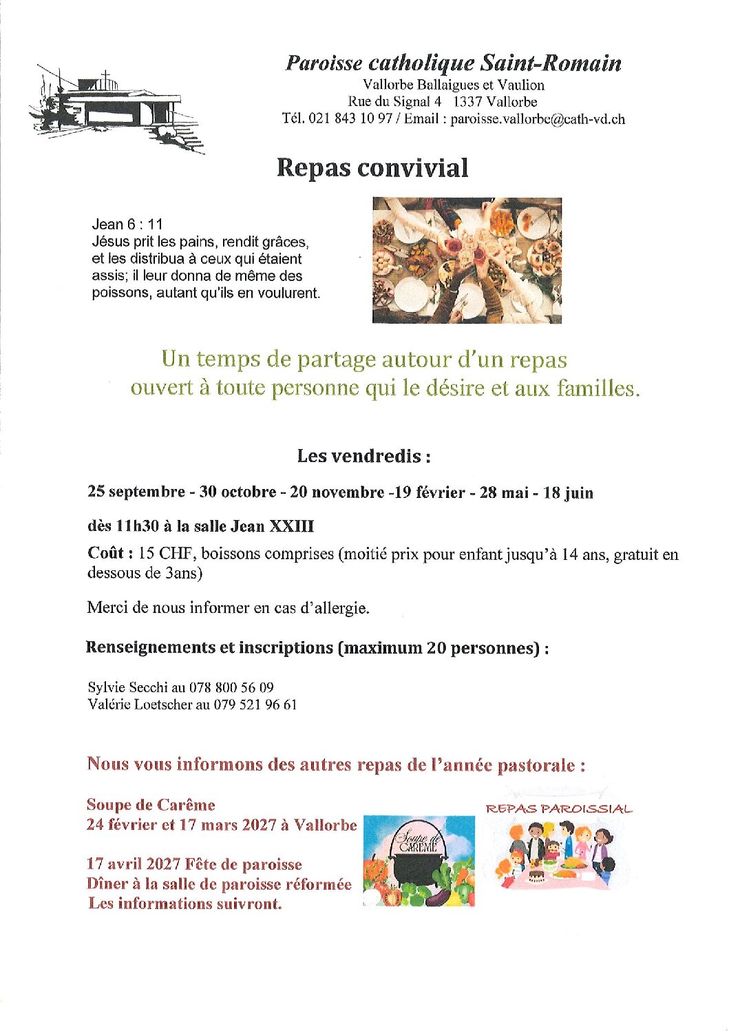 Repas convivial - Vallorbe