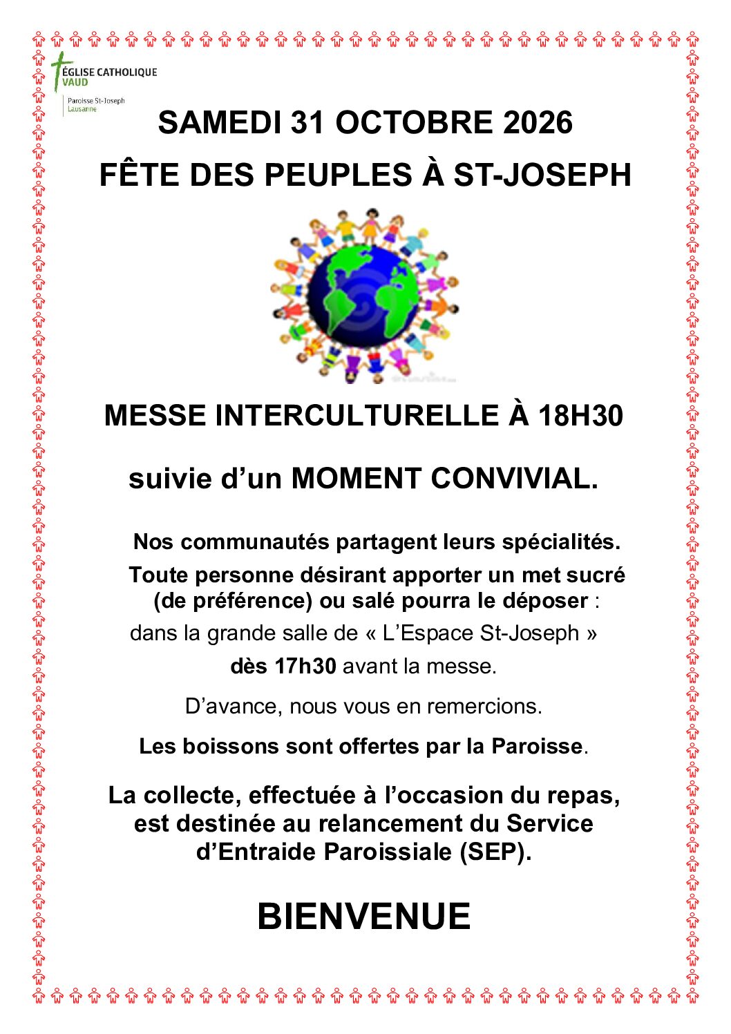 Affiche Fête des peuples samedi 31.10.2026, St-Joseph